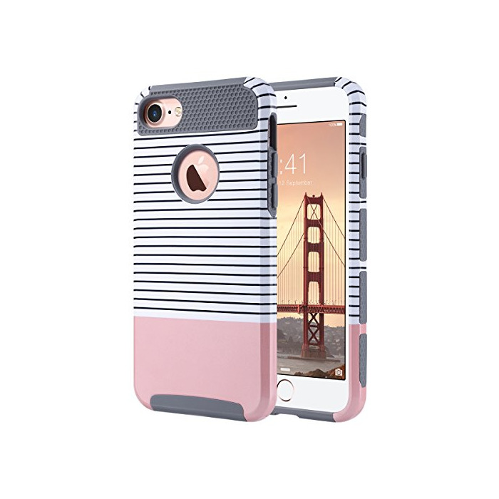 Social ULAK iPhone 7 Funda Carcasa Slim híbrido de Doble Capa [Resistente a