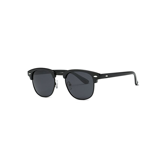 Product kimorn Polarizado Gafas de sol Unisex Retro Semi-Rimless marco gafas clásicas AE0550