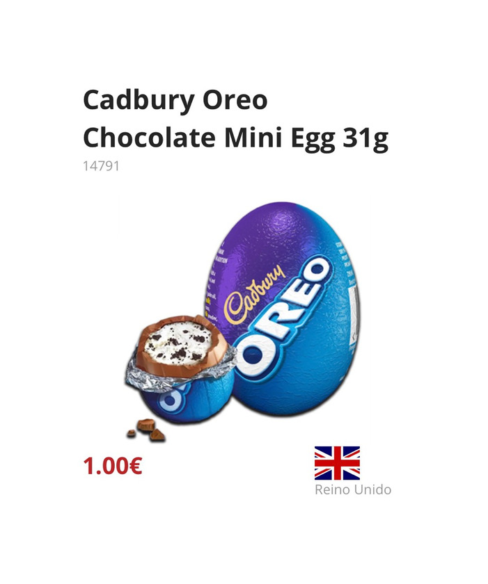 Product Cadbury and Oreo egg 