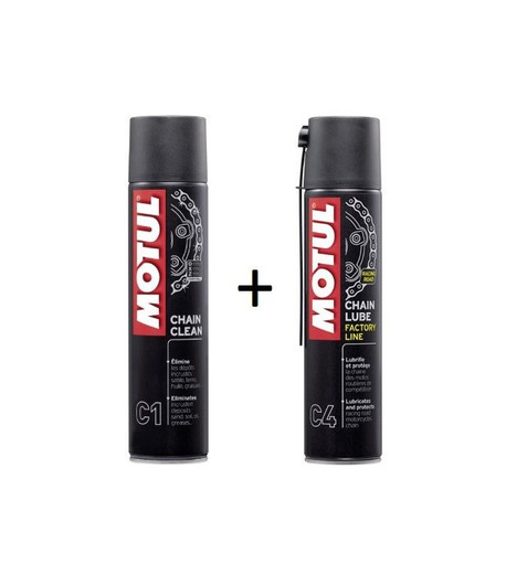 MOTUL Pack +ECONOMICO Spray Cadena C1 400ml Limpia C4 ENGRASE Special Carretera