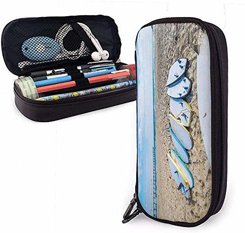 Product HQSL Estuche de cuero Surf Board Pu Leather Pencil Case