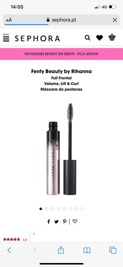 Fashion Fenty Beauty máscara de pestanas 