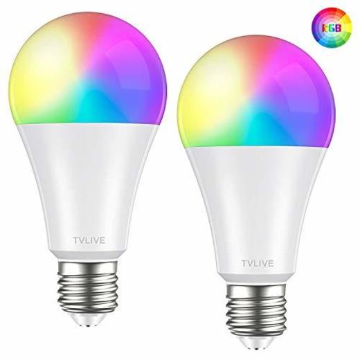 Bombilla LED Inteligente WiFi, TVLIVE 2 Pack 10W E27 Bombilla LED Luces