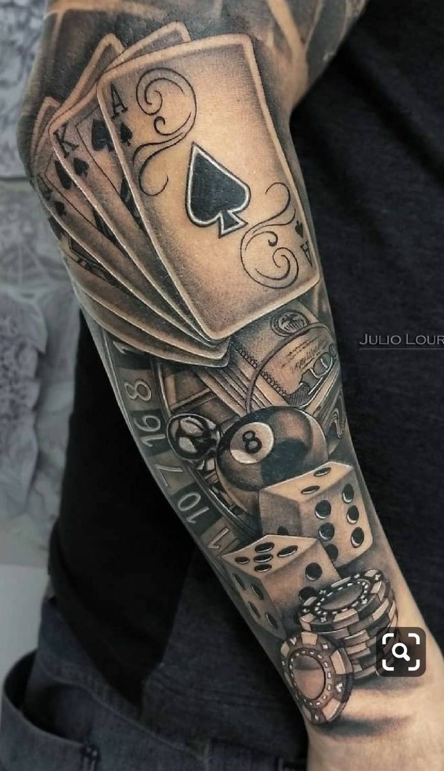 Moda Tatuagem de braço (poker)