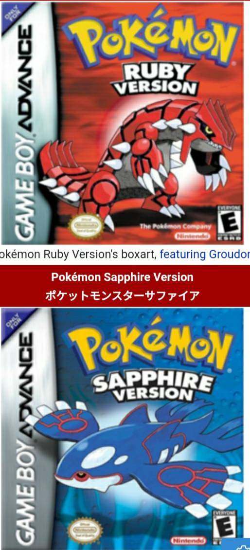 Videojuegos Pokémon Ruby\Sapphire