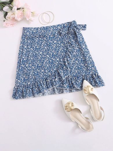 Ditsy Floral Wrap Skirt