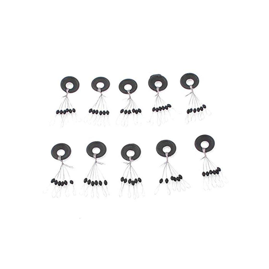 Product 10 Pcs 6 en 1 BGoma Negra Ovalada Anilla Parada Pesca