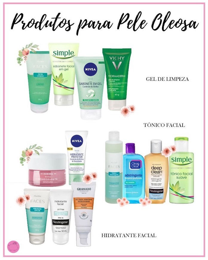 Fashion produtos de pele oleosa