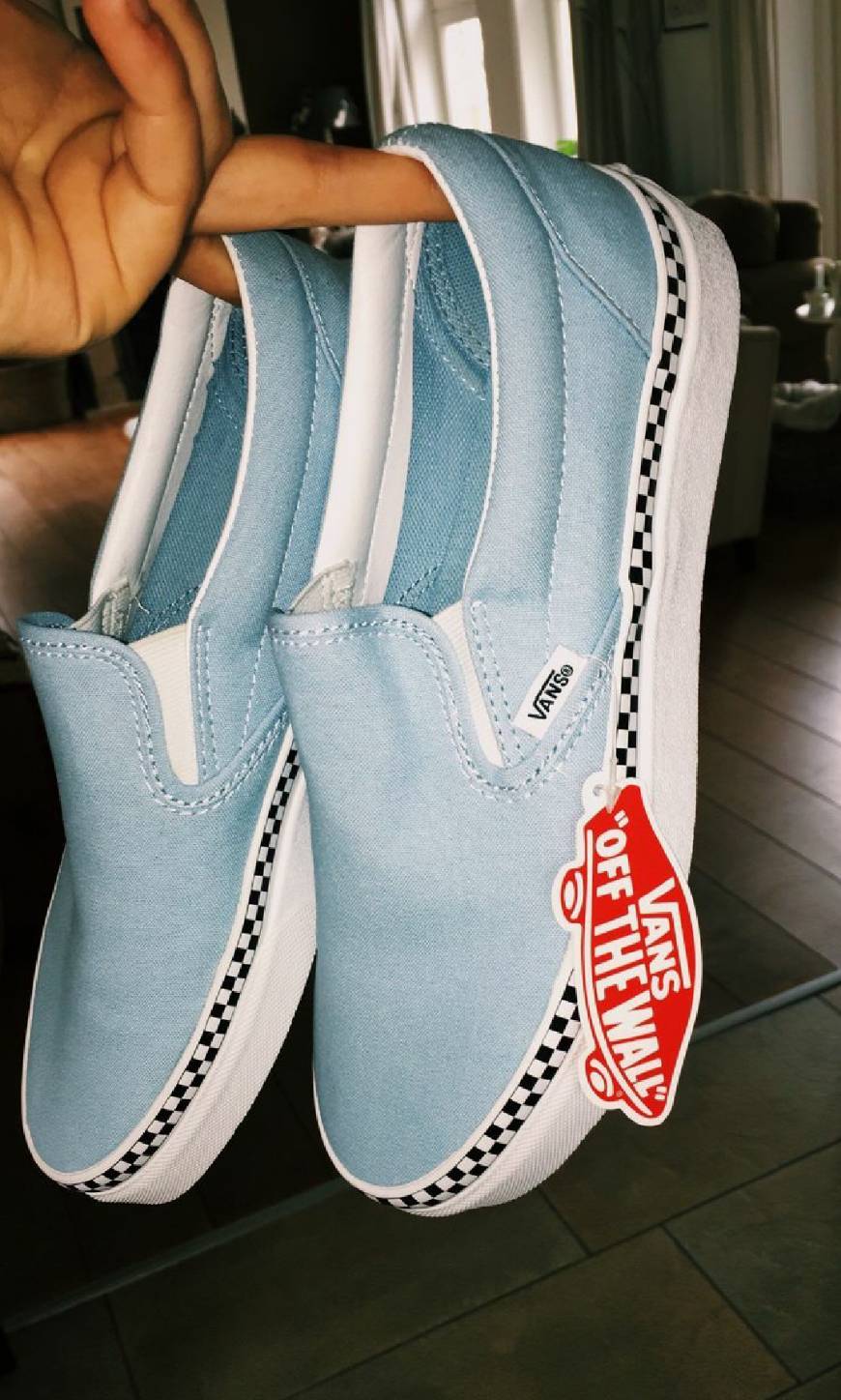 Productos vans check foxing slip on cool blue