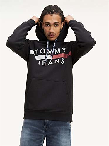 Moda Tommy Jeans Reflective Flag Sudadera con Capucha tomm yblack