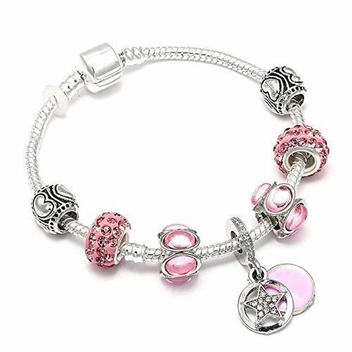 YUANOMSL Pulsera Pulsera 925 De Moda De Plata Charm Pulseras Y Brazaletes