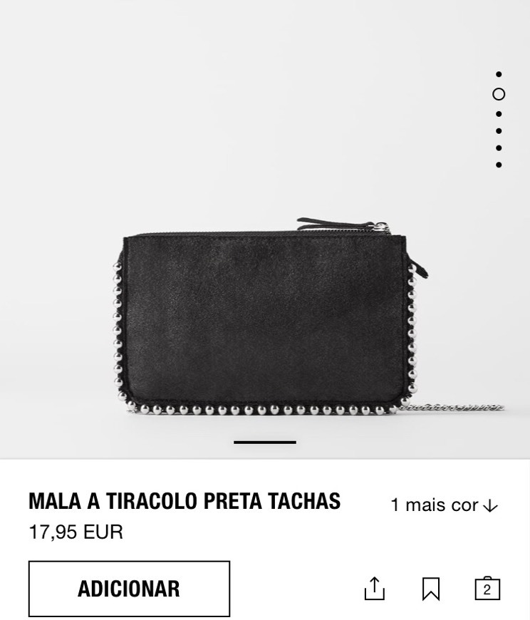 Fashion Mala a tiracolo preta com tachas e brilho 