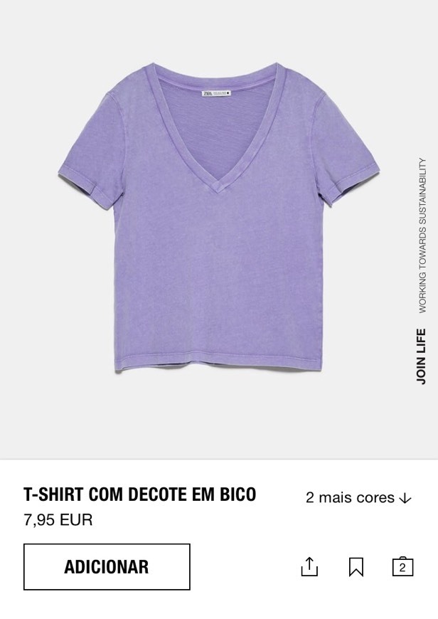 Moda T-Shirt básica com decote em V 