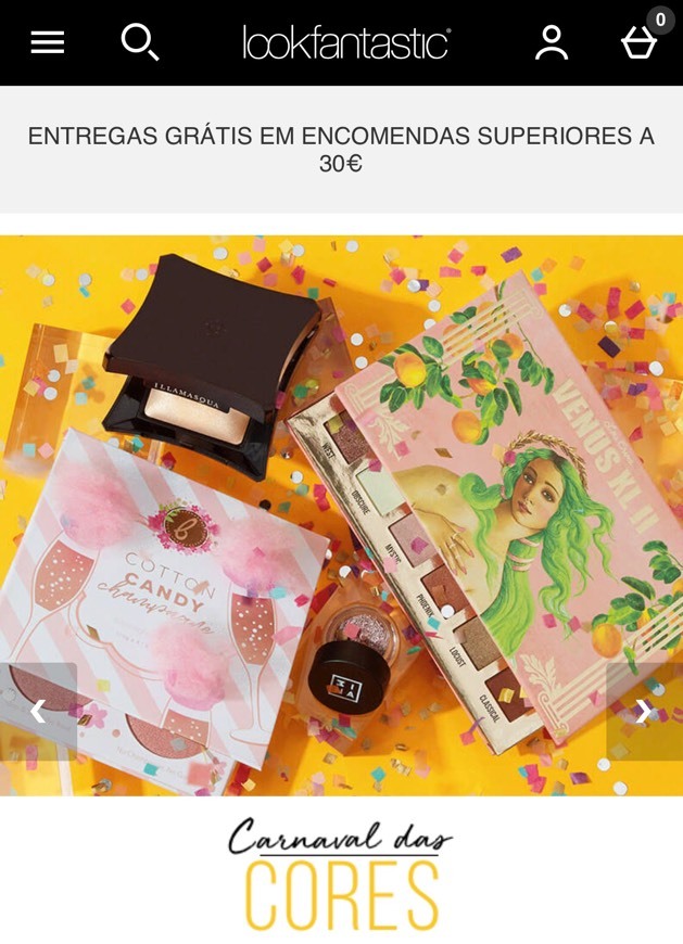Lookfantastic para comprar produtos/ maquilhagem 