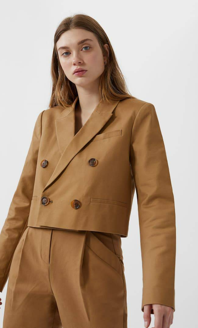 Product Blazer cropped camel