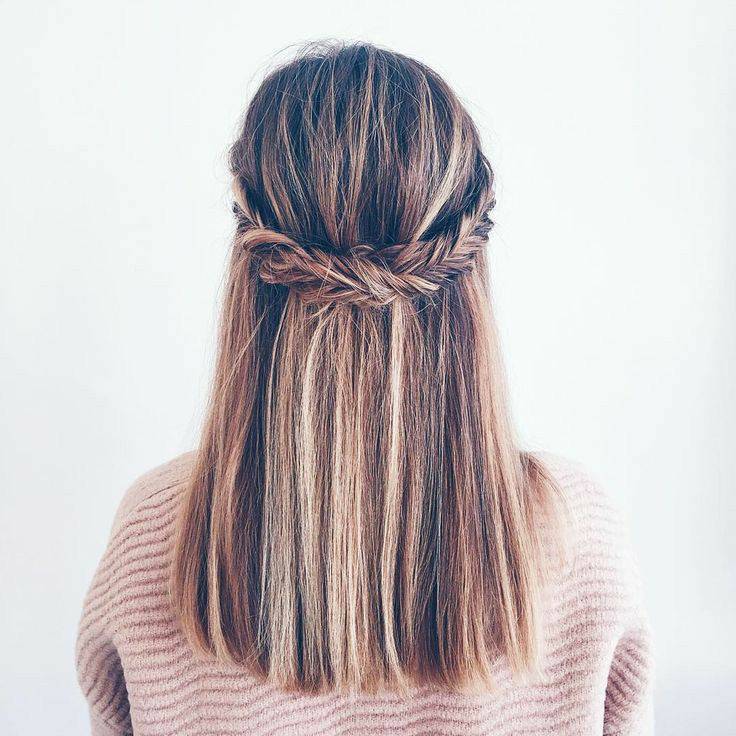 Fashion Fishtail braid half up crown