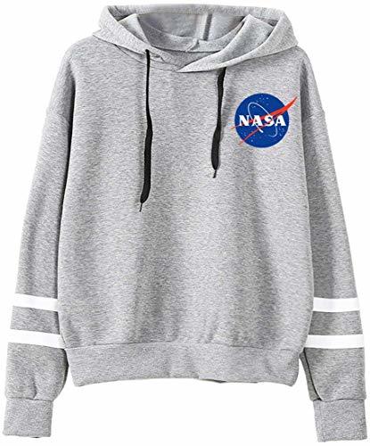 Social EMILYLE Mujer NASA Aeronautico Sudadera Deportiva Casual Manga Larga. S