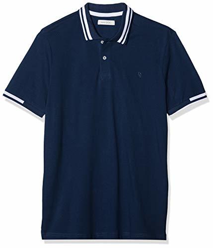 Social Cortefiel C4Ck Sport Logo Engo Polo, Azul