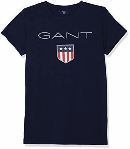 Gant D1. Shield Logo SS T-Shirt Camiseta, Azul