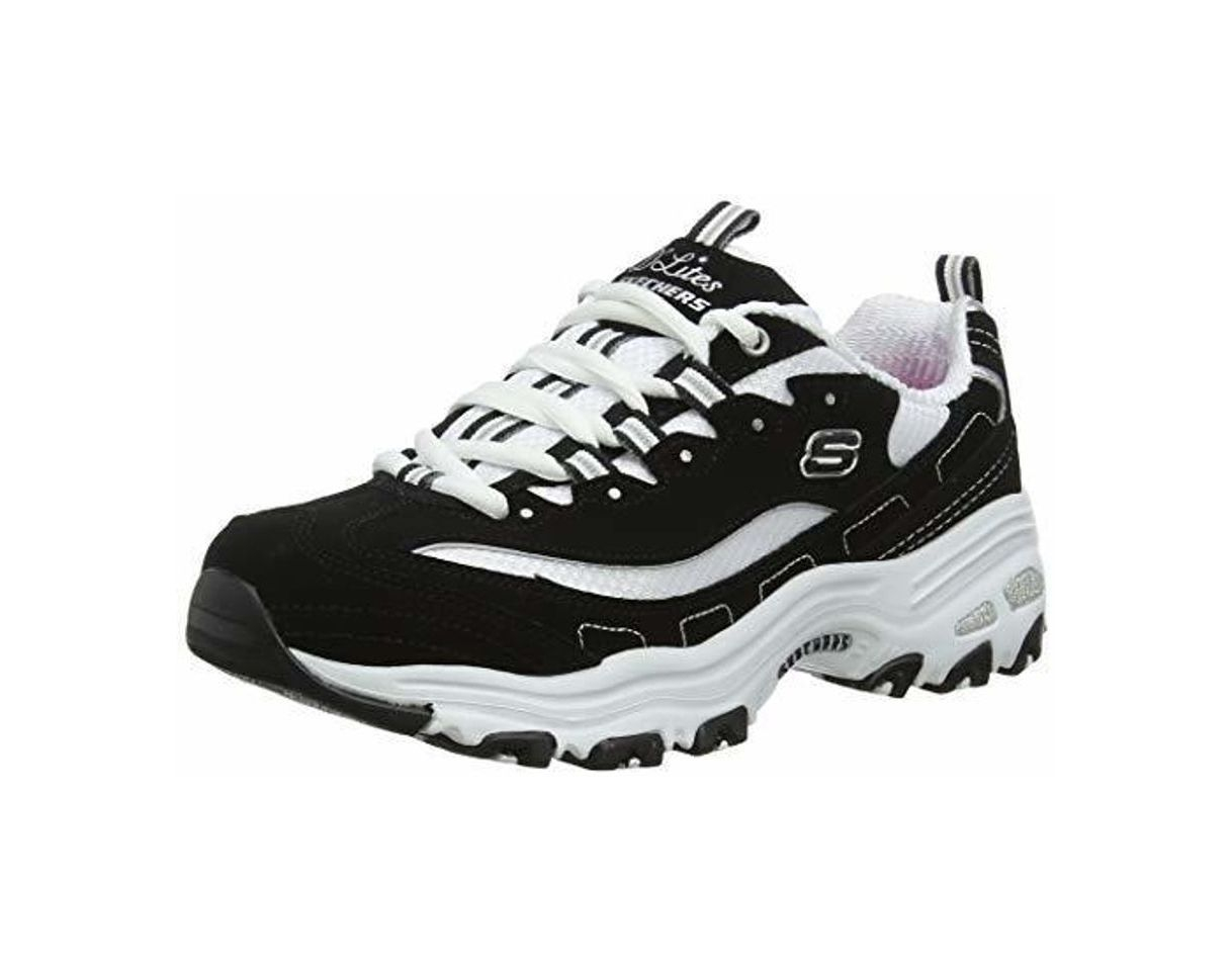 Social Skechers D'LITES-Biggest Fan 11930, Zapatillas para Mujer, Negro