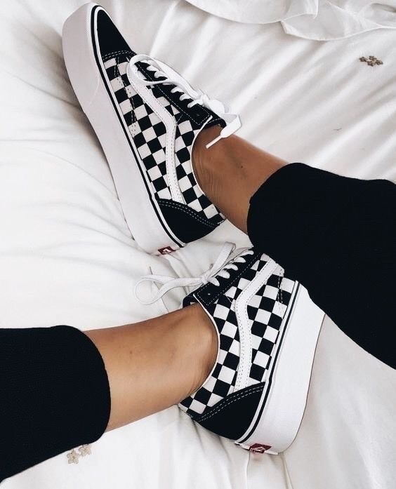 Social Vans old skool pretos e brancos