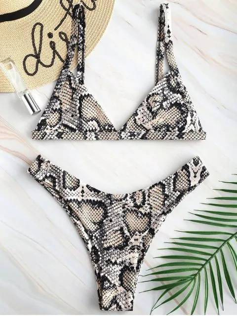 Productos ZAFUL Snakeskin Print Bikini Set