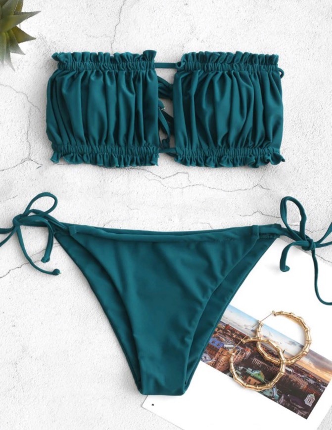 Moda Bikini bandeau de cintura baixa 