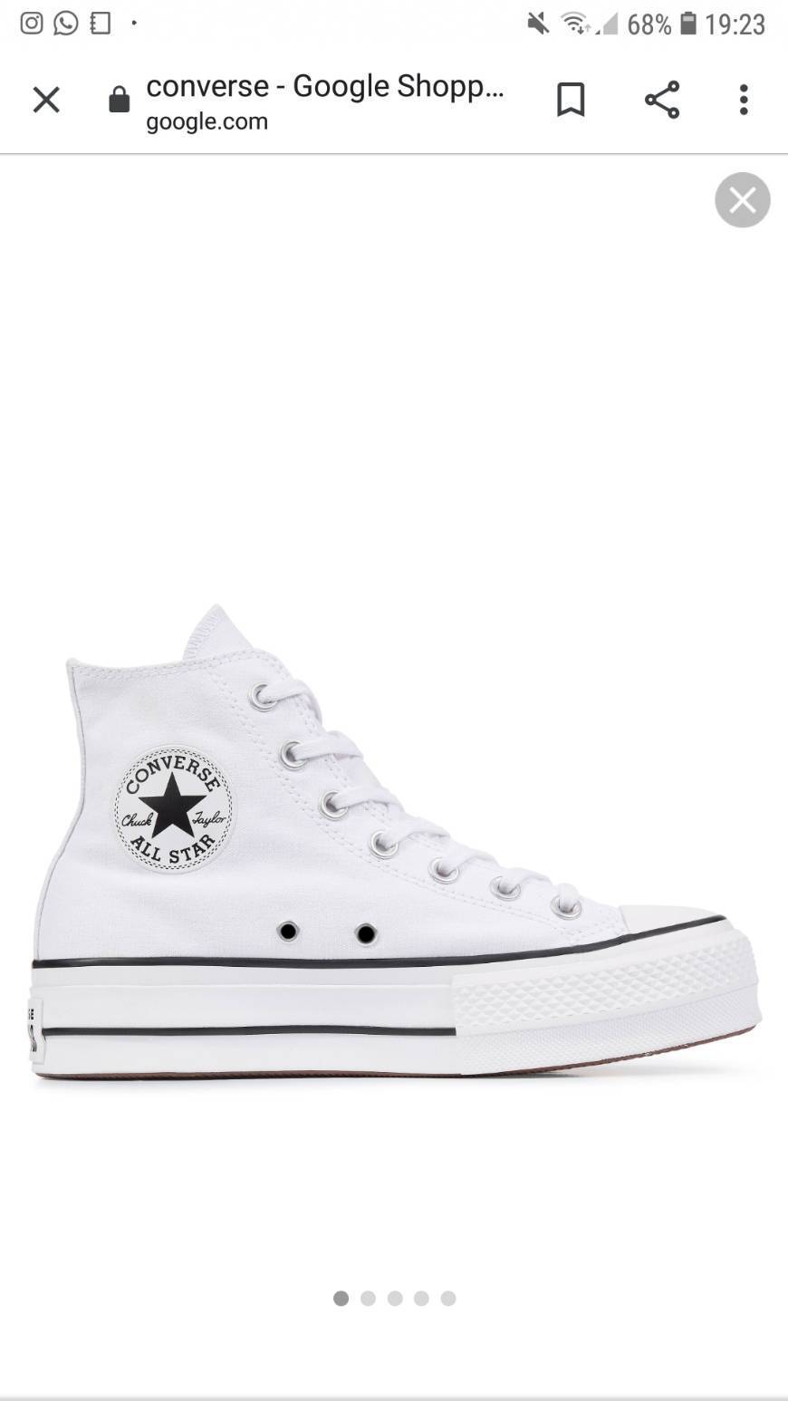 Moda Converse Chuck Taylor CTAS Lift Hi, Zapatillas para Niñas, Blanco