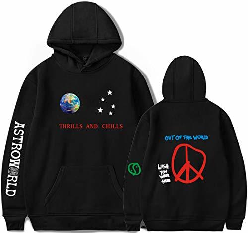 Moda PANOZON Sudadera Mujer Impresión de Travis Scott Astroworld Hoodies con Capucha para