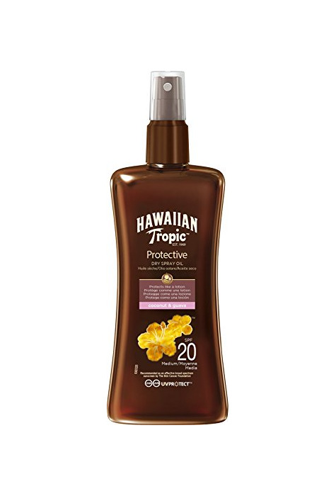 Belleza Hawaiian Tropic Protective Aceite Seco Bronceador SPF 20 con Protección Media