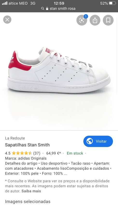 Producto stan smith rosa