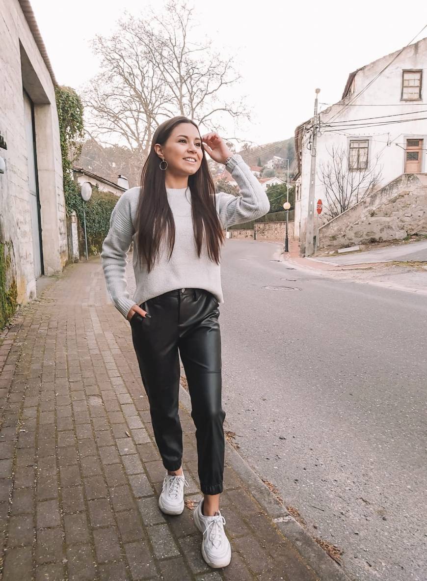 Social Calças Jogger efeito Pele