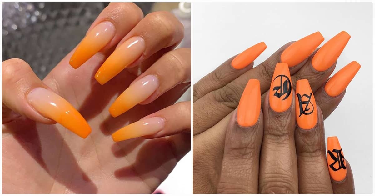 Social Orange nails
