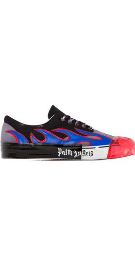 Palm Angels low top multicoloured flame black.