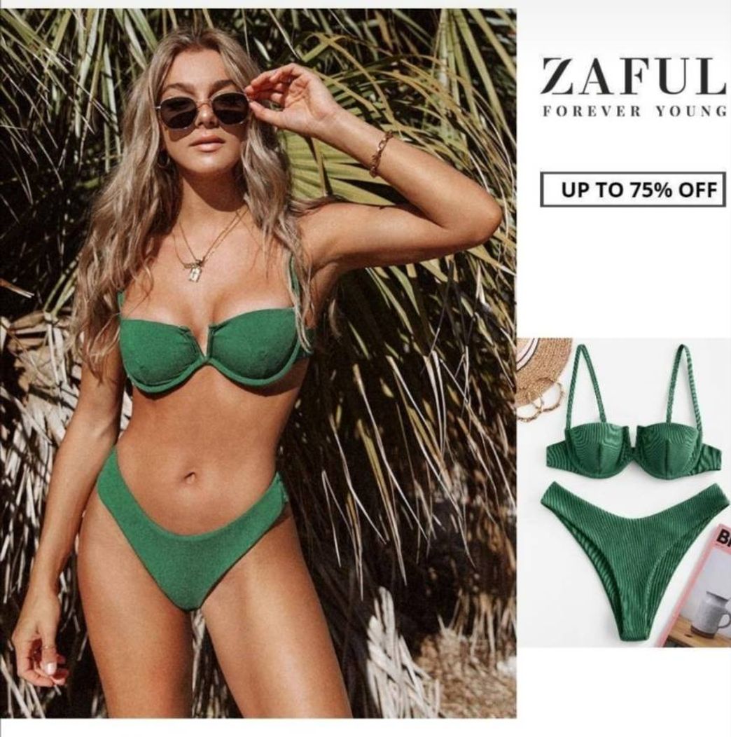 Fashion Bikini verde macio - ZAFUL