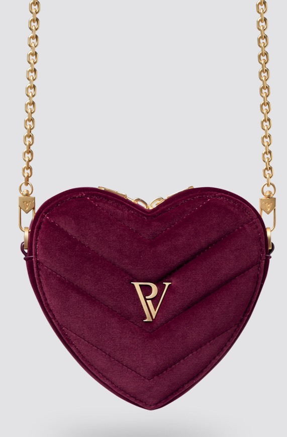 Product CANDICE HEART BAG BURGUNDY VELVET