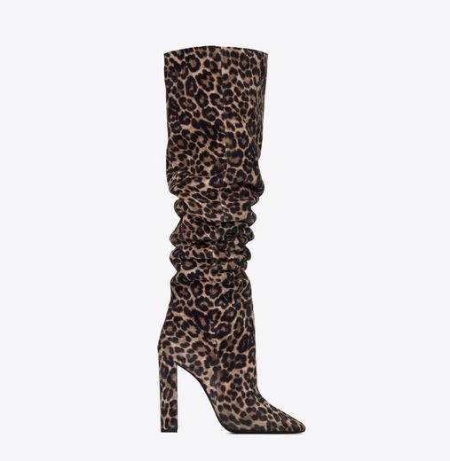 76 OVER-THE-KNEE BOOTS IN LEOPARD-PRINT SUEDE