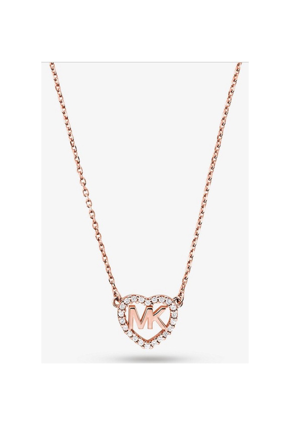 Social Precious Metal-Plated Sterling Silver Logo Heart Necklace