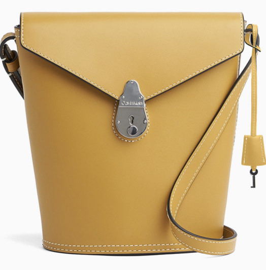 Social SMALL LEATHER LOCK BUCKET BAG