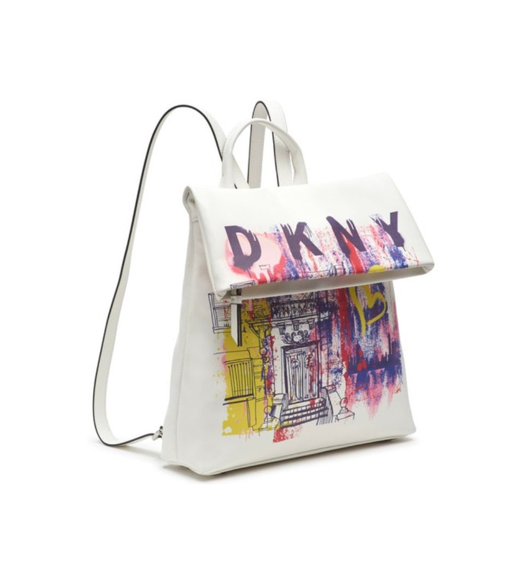 Social Mochila branca com estampado de fantasia