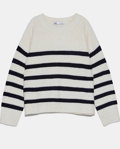 Sweater de malha às riscas 