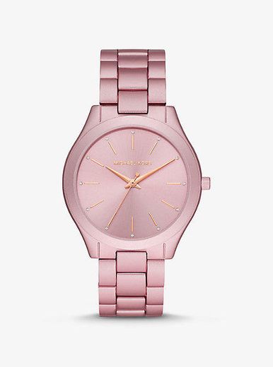 Oversized Slim Runway Pink-Tone Aluminum Watch