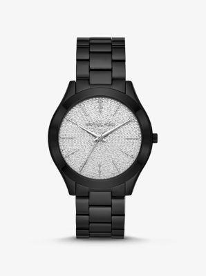 Slim Runway Pavé Black-Tone Watch