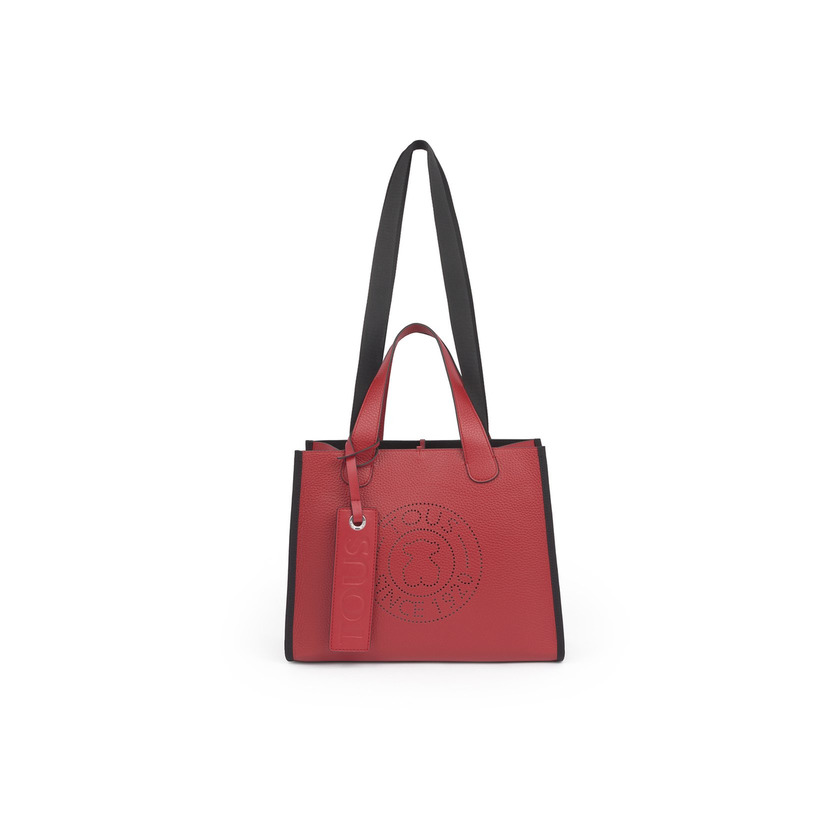 Product MEDIUM LEATHER RED COLORED LEISSA TOTE BAG