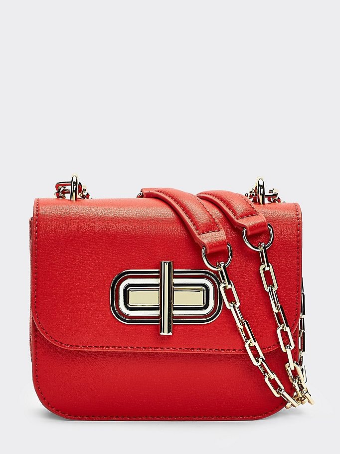 Social TURN LOCK SMALL LEATHER CROSSOVER BAG