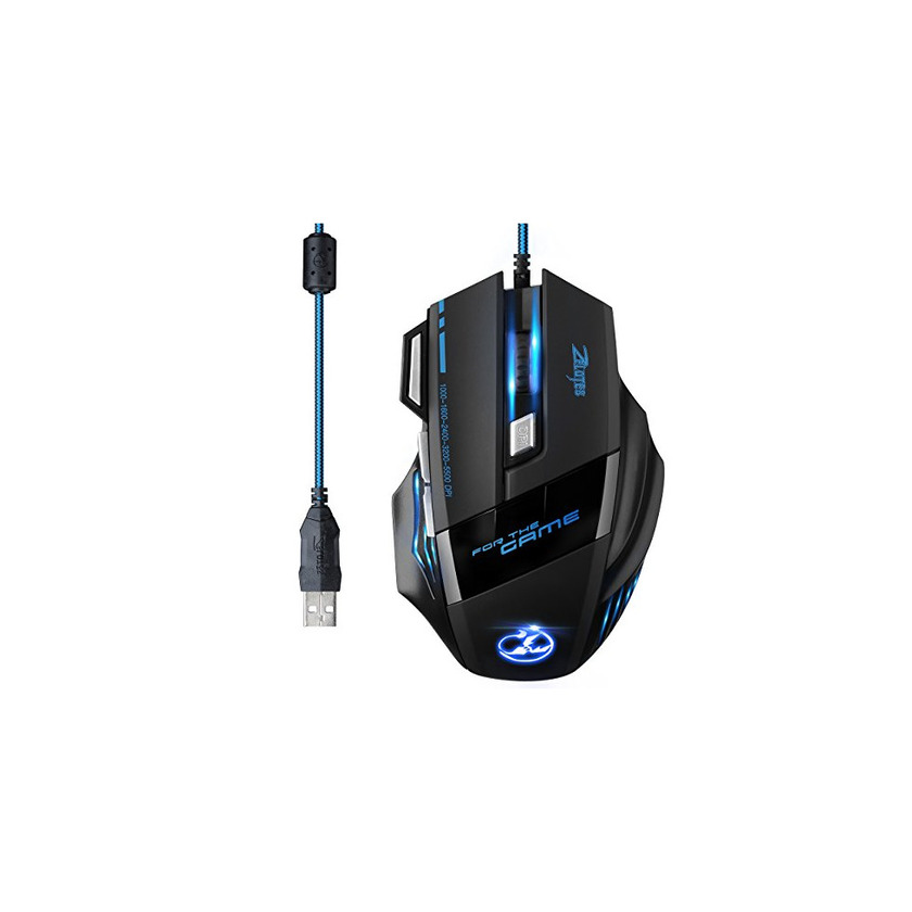 Social [Versión Actualizada] TOPELEK Ratón Gaming con Cable Profesional USB 5500 DPI con