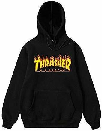 Medress Sudadera con Capucha de Manga Larga para Mujer Thrasher Jersey con