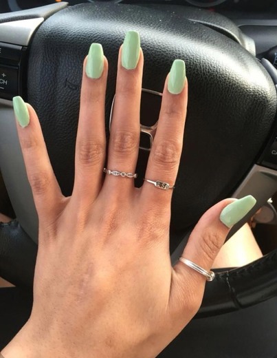 Light green nails