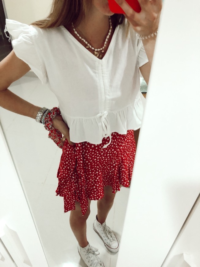 Social Calção saia Zara Vermelho 