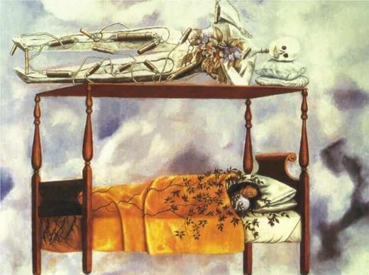 The Dream (The Bed), 1940 - by Frida Kahlo